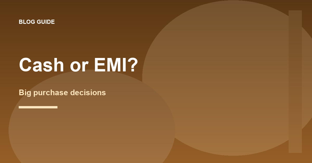 Should I pay cash for the car or take an EMI?